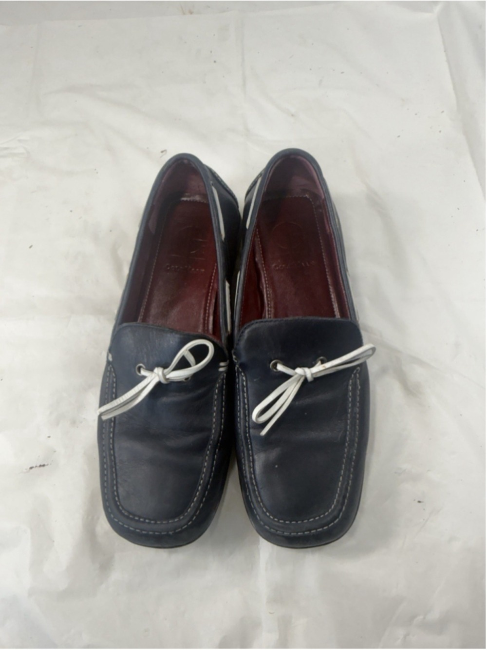 Cole Haan Navy Blue Penny Loafers Deck Shoes Size 5B VINTAGE